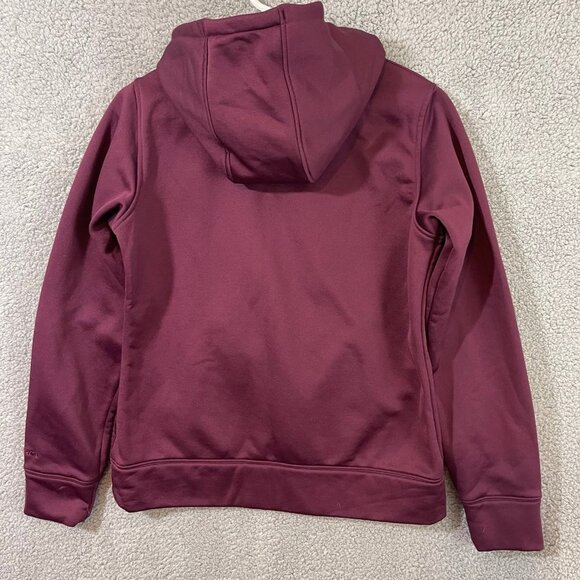 Under Armour Hoodie Women’s Medium Burgundy‎ Quilted Camouflage Camo Logo - Picture 10 of 12